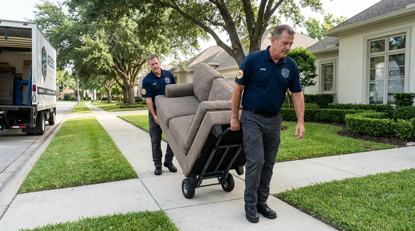 Local residential moving crew loading furniture in Apollo, PA