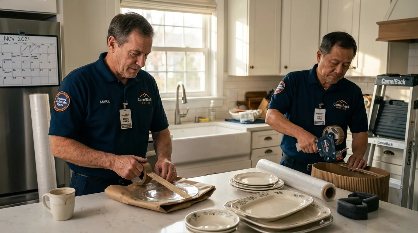 Professional crew packing kitchen dishware in Apollo, PA